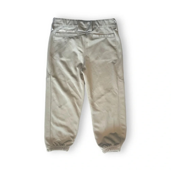 Under Armour Youth Medium Baseball Pants Gray Elastic Hem HeatGear - Picture 2 of 10